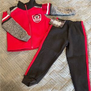 Kids Red and Black Football Sweatsuit